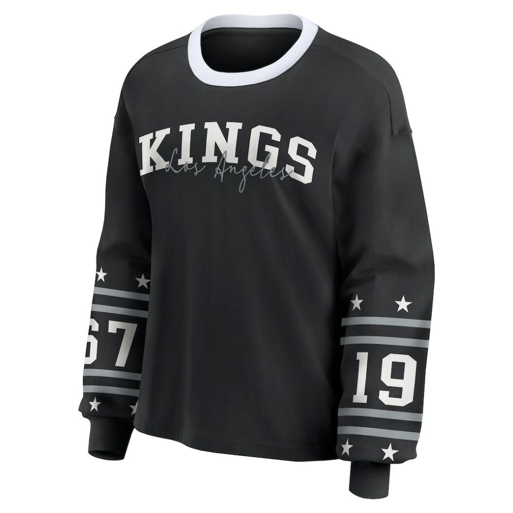 Los Angeles Kings WEAR by Erin Andrews Women's Long-Sleeve Sport T-Shirt - Black - NHL