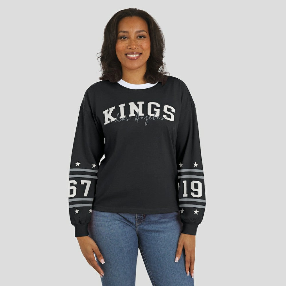 Los Angeles Kings WEAR by Erin Andrews Women's Long-Sleeve Sport T-Shirt - Black - NHL