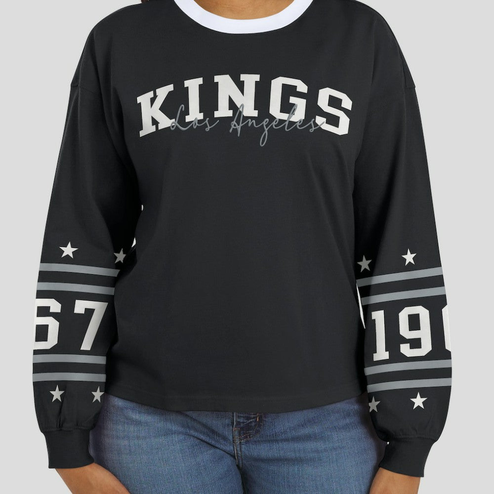 Los Angeles Kings WEAR by Erin Andrews Women's Long-Sleeve Sport T-Shirt - Black - NHL