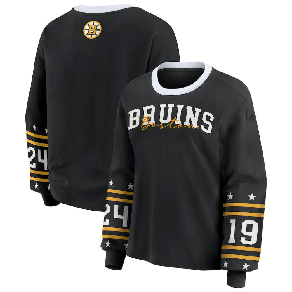 Boston Bruins WEAR by Erin Andrews Women's Long-Sleeve Sport T-Shirt - Black - NHL