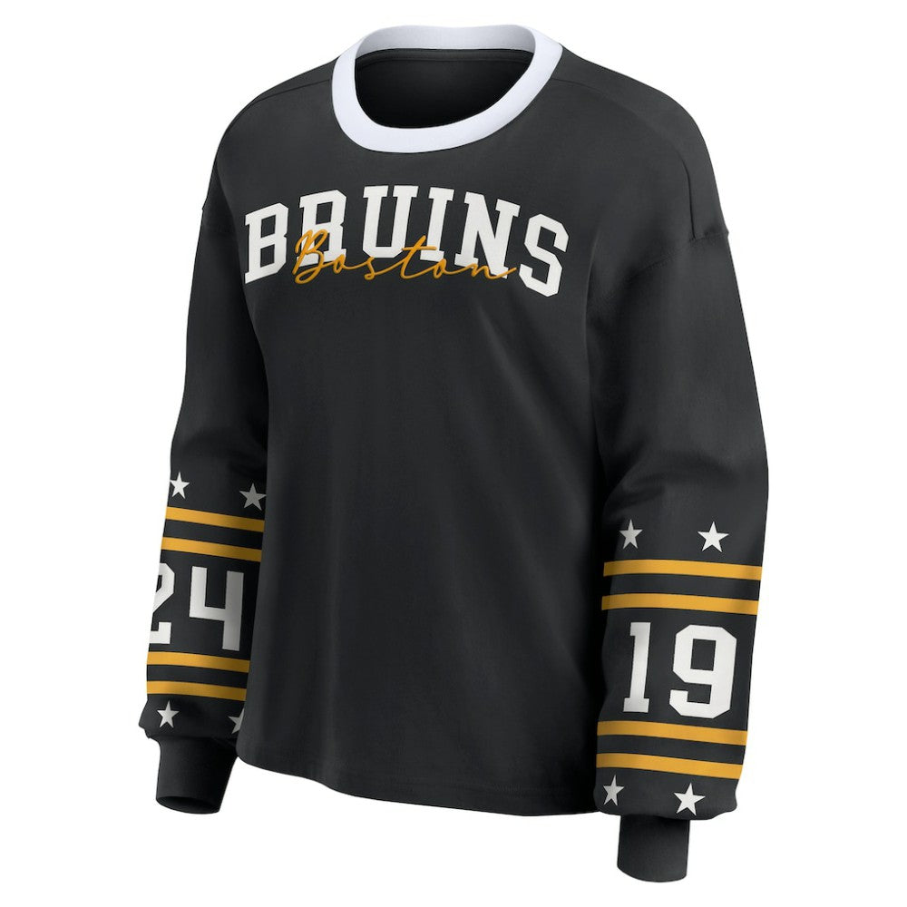 Boston Bruins WEAR by Erin Andrews Women's Long-Sleeve Sport T-Shirt - Black - NHL