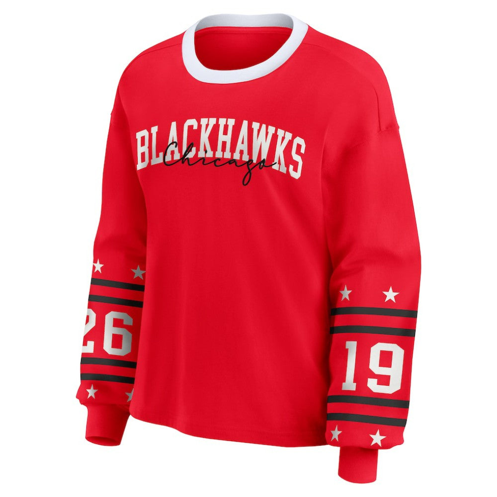Chicago Blackhawks WEAR by Erin Andrews Women's Long-Sleeve Sport T-Shirt - Red - NHL