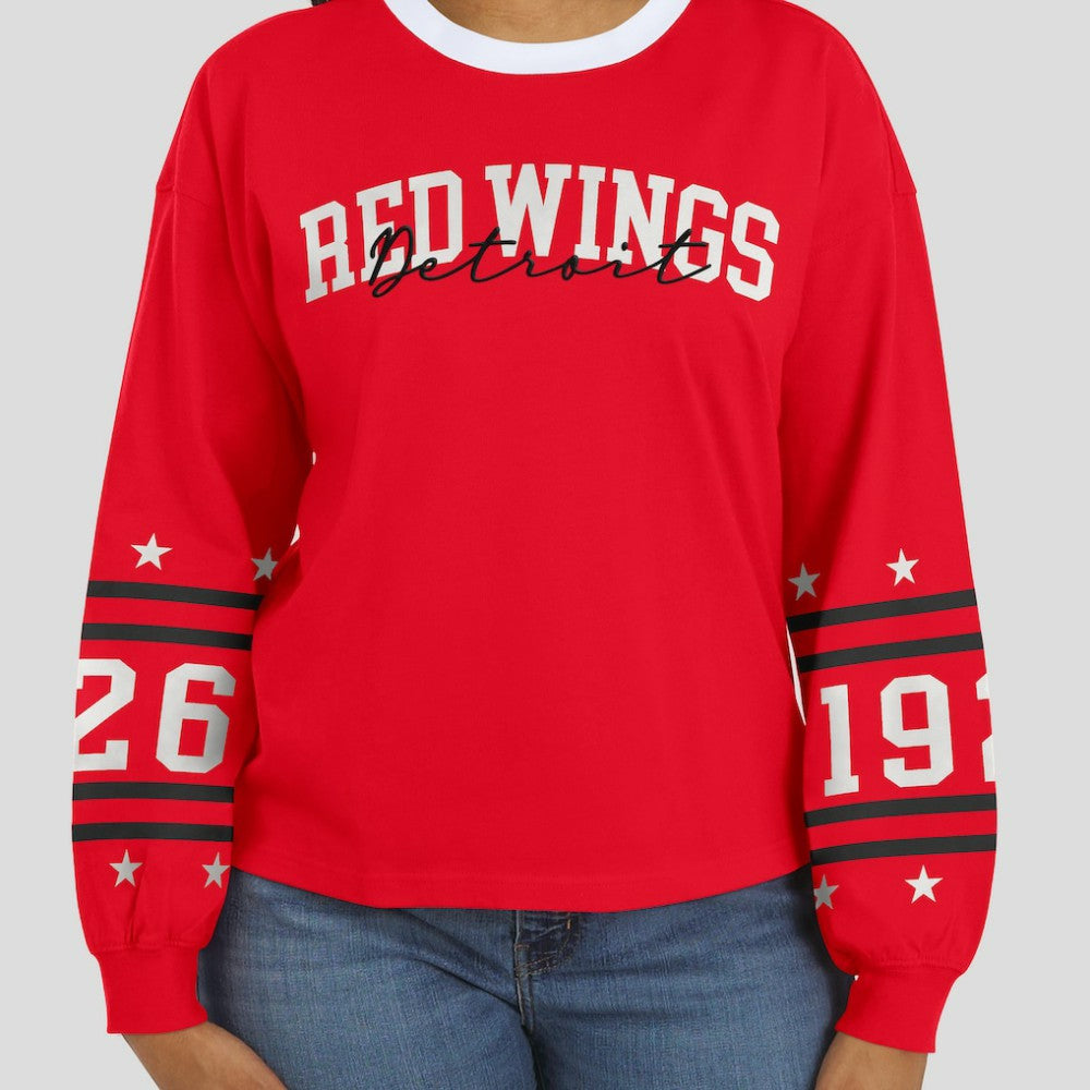 Detroit Red Wings WEAR by Erin Andrews Women's Long-Sleeve Sport T-Shirt - Red - NHL