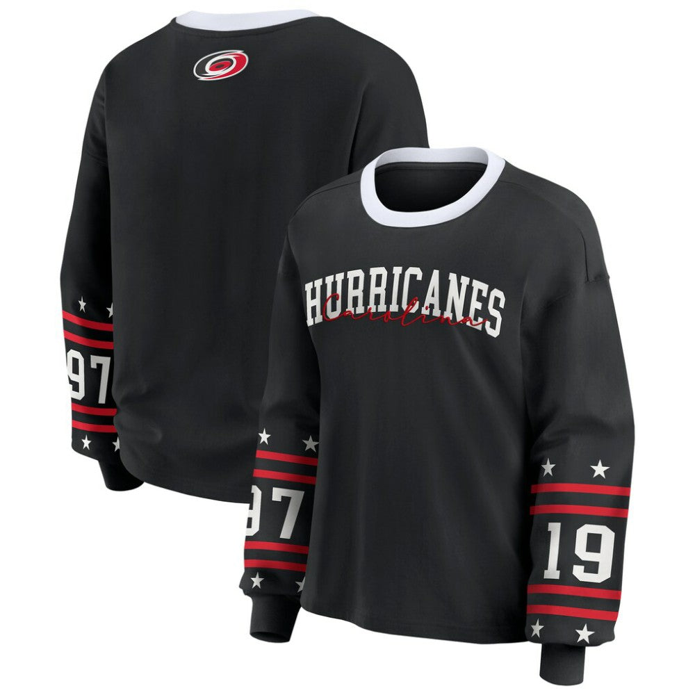 Carolina Hurricanes WEAR by Erin Andrews Women's Long-Sleeve Sport T-Shirt - Black - NHL