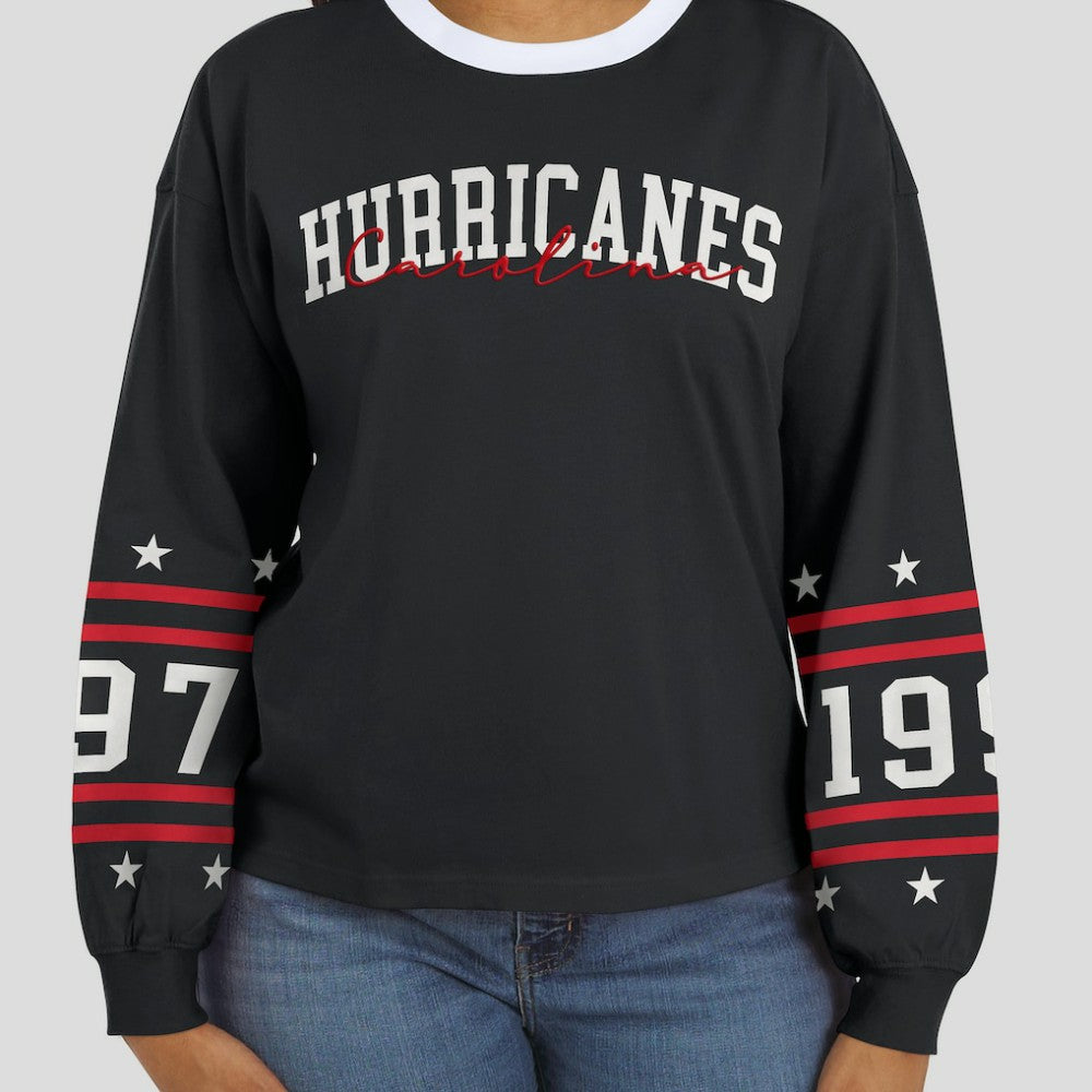 Carolina Hurricanes WEAR by Erin Andrews Women's Long-Sleeve Sport T-Shirt - Black - NHL
