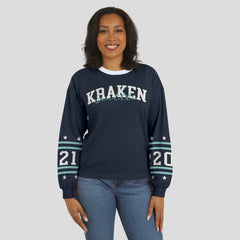 Seattle Kraken WEAR by Erin Andrews Women's Long-Sleeve Sport T-Shirt - Deep Sea Blue - NHL