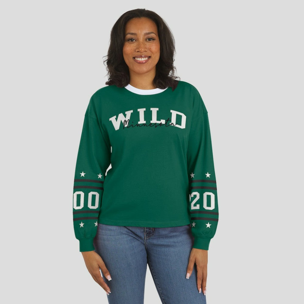 Minnesota Wild WEAR by Erin Andrews Women's Long-Sleeve Sport T-Shirt - Green - NHL