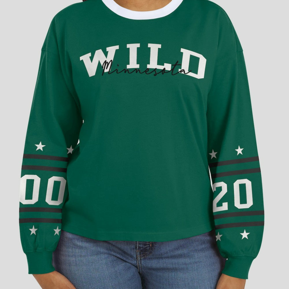 Minnesota Wild WEAR by Erin Andrews Women's Long-Sleeve Sport T-Shirt - Green - NHL