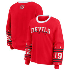 New Jersey Devils WEAR by Erin Andrews Women's Long-Sleeve Sport T-Shirt - Red - NHL