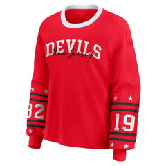 New Jersey Devils WEAR by Erin Andrews Women's Long-Sleeve Sport T-Shirt - Red - NHL