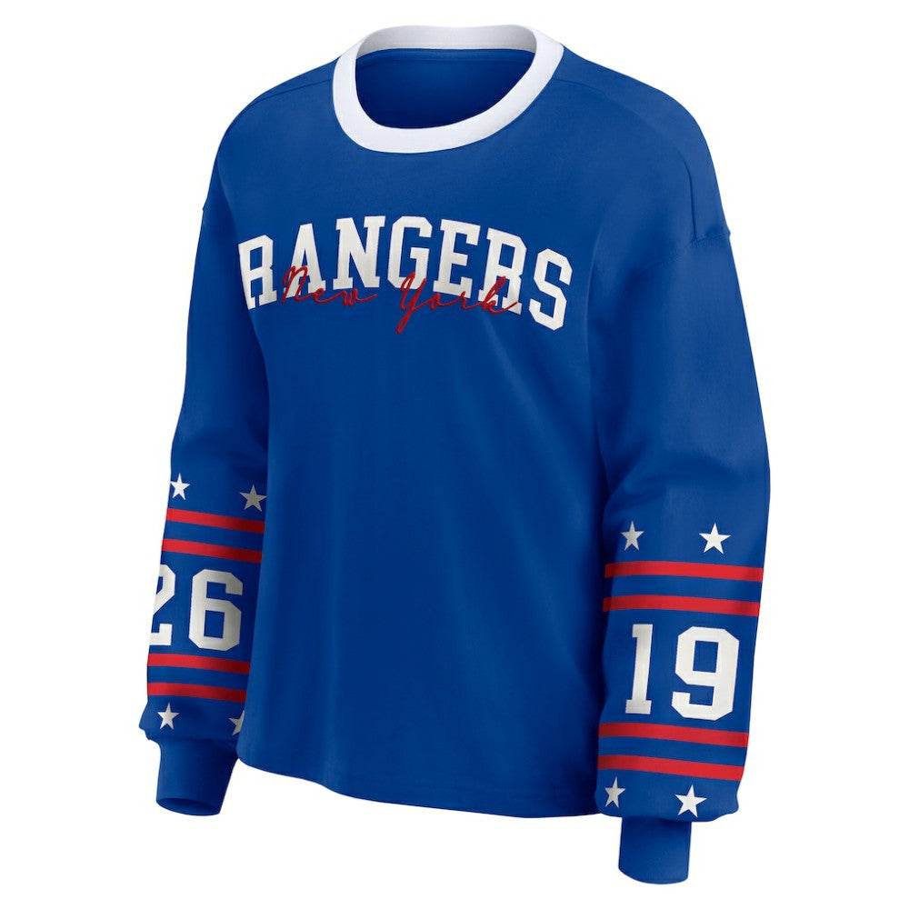 New York Rangers WEAR by Erin Andrews Women's Long-Sleeve Sport T-Shirt - Blue - NHL