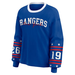 New York Rangers WEAR by Erin Andrews Women's Long-Sleeve Sport T-Shirt - Blue - NHL