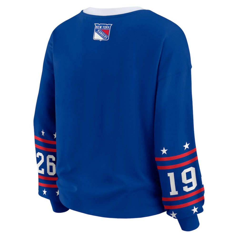 New York Rangers WEAR by Erin Andrews Women's Long-Sleeve Sport T-Shirt - Blue - NHL