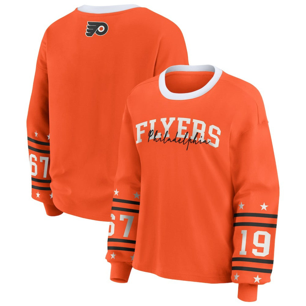Philadelphia Flyers WEAR by Erin Andrews Women's Long-Sleeve Sport T-Shirt - Orange - NHL