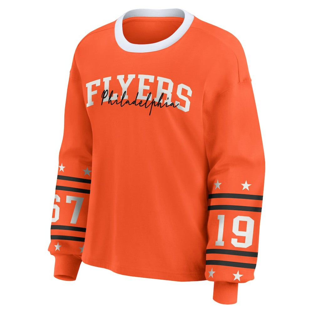Philadelphia Flyers WEAR by Erin Andrews Women's Long-Sleeve Sport T-Shirt - Orange - NHL