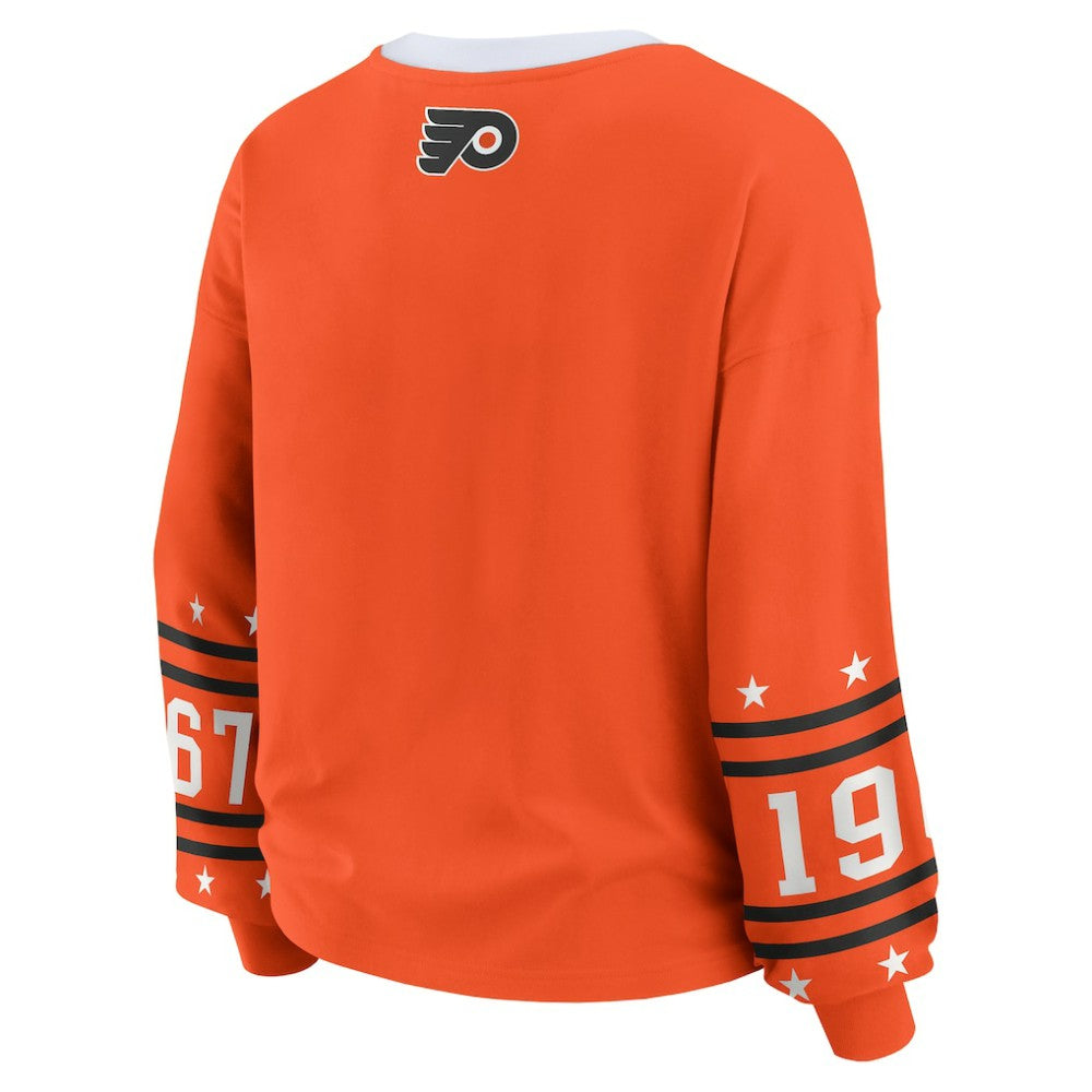 Philadelphia Flyers WEAR by Erin Andrews Women's Long-Sleeve Sport T-Shirt - Orange - NHL
