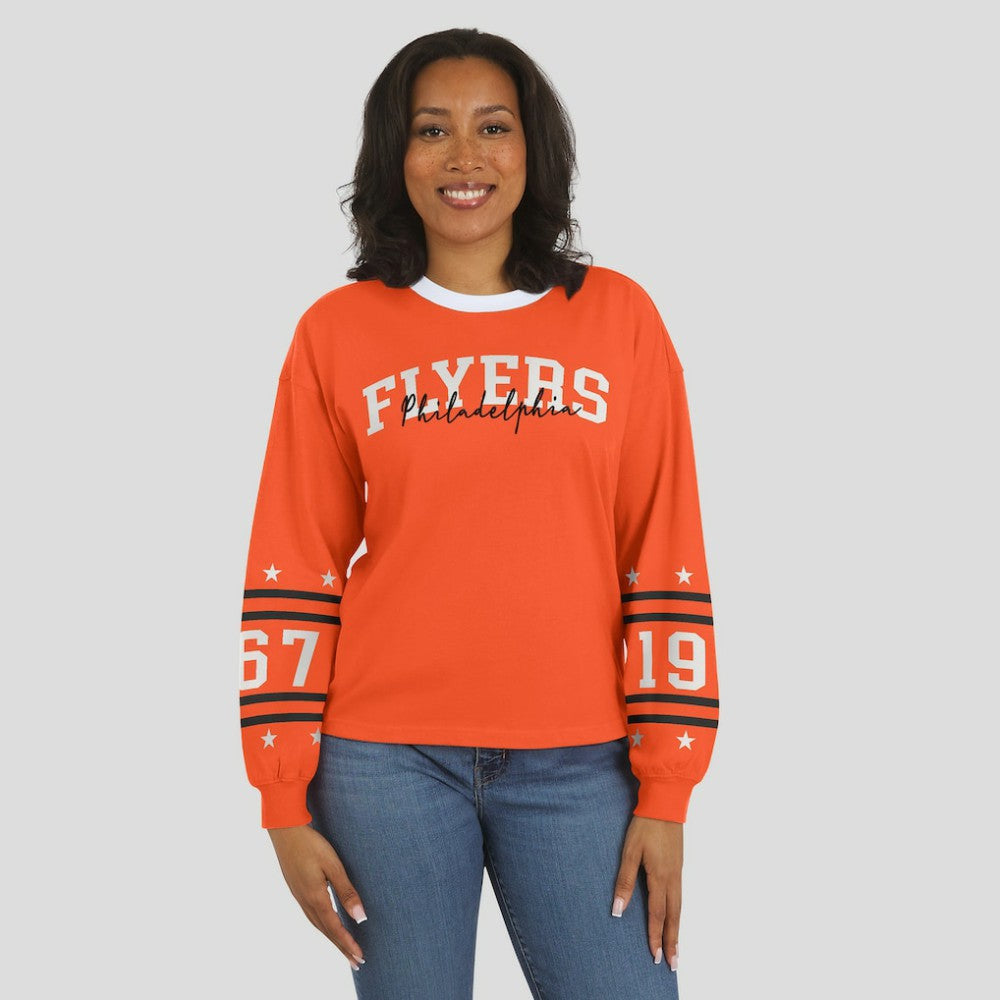 Philadelphia Flyers WEAR by Erin Andrews Women's Long-Sleeve Sport T-Shirt - Orange - NHL