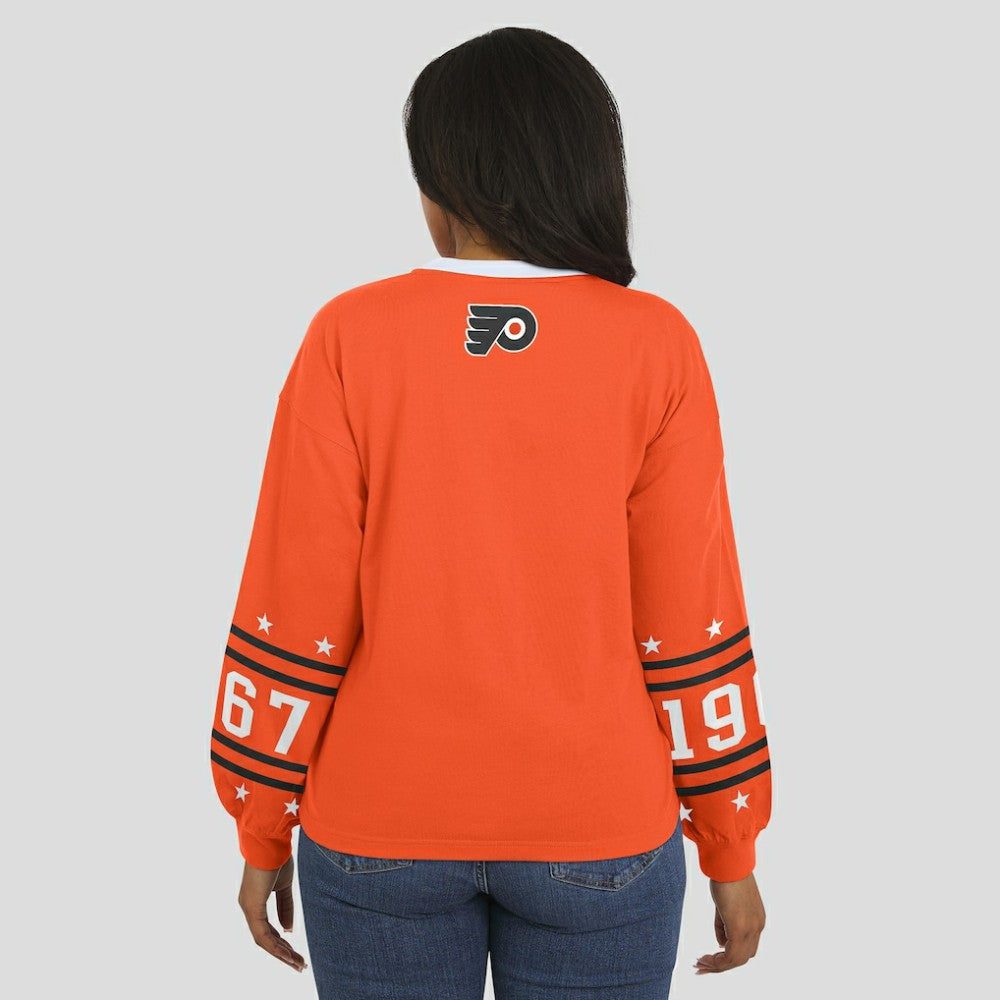Philadelphia Flyers WEAR by Erin Andrews Women's Long-Sleeve Sport T-Shirt - Orange - NHL