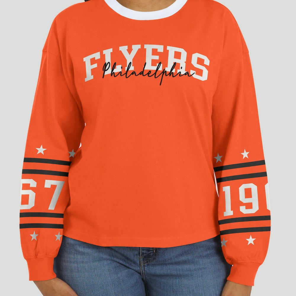 Philadelphia Flyers WEAR by Erin Andrews Women's Long-Sleeve Sport T-Shirt - Orange - NHL