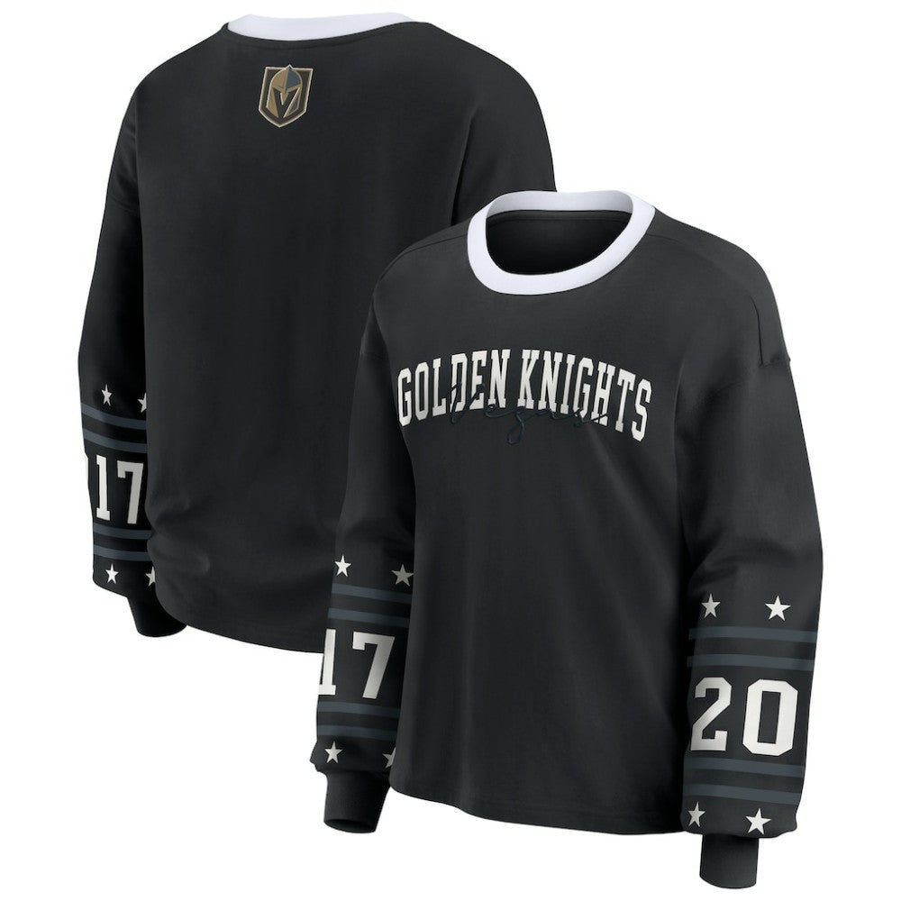 Vegas Golden Knights WEAR by Erin Andrews Women's Long-Sleeve Sport T-Shirt - Black - NHL
