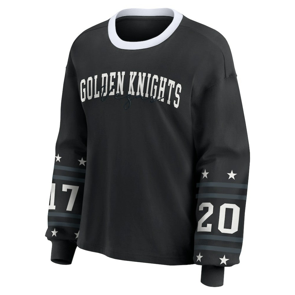 Vegas Golden Knights WEAR by Erin Andrews Women's Long-Sleeve Sport T-Shirt - Black - NHL