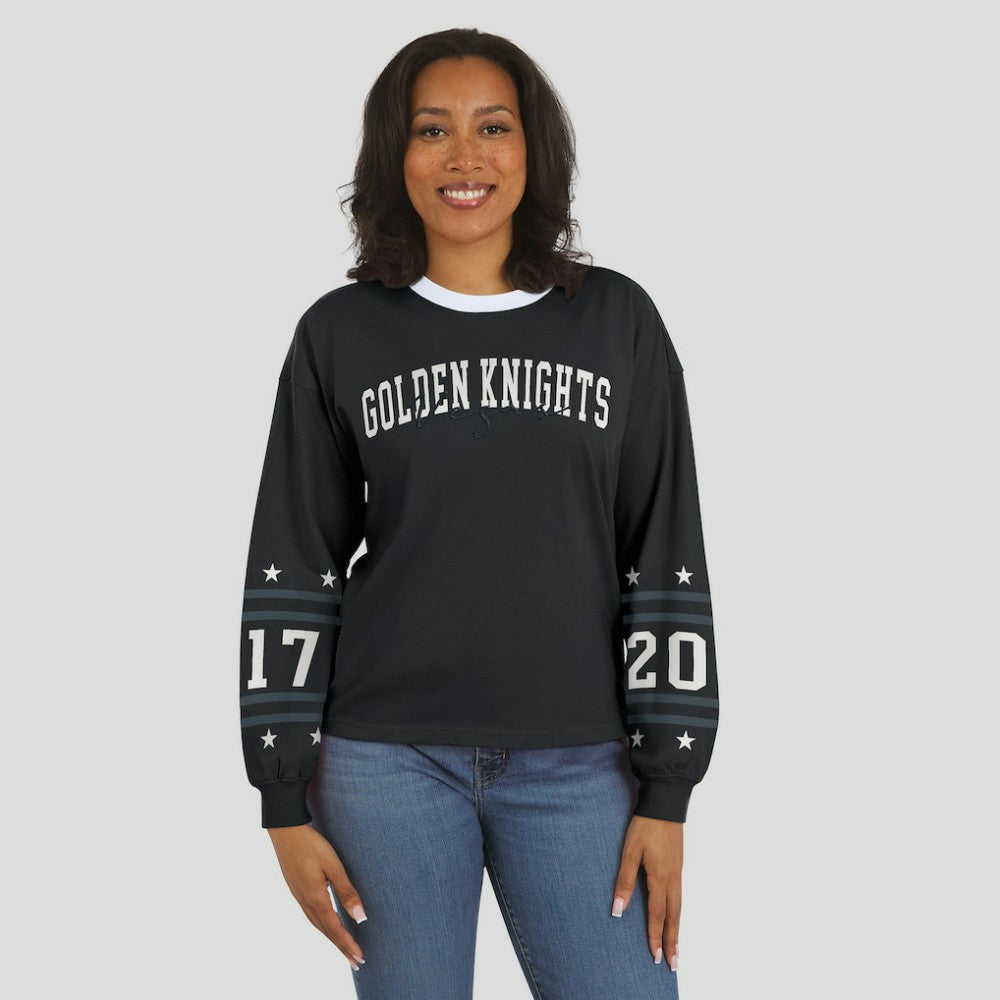 Vegas Golden Knights WEAR by Erin Andrews Women's Long-Sleeve Sport T-Shirt - Black - NHL
