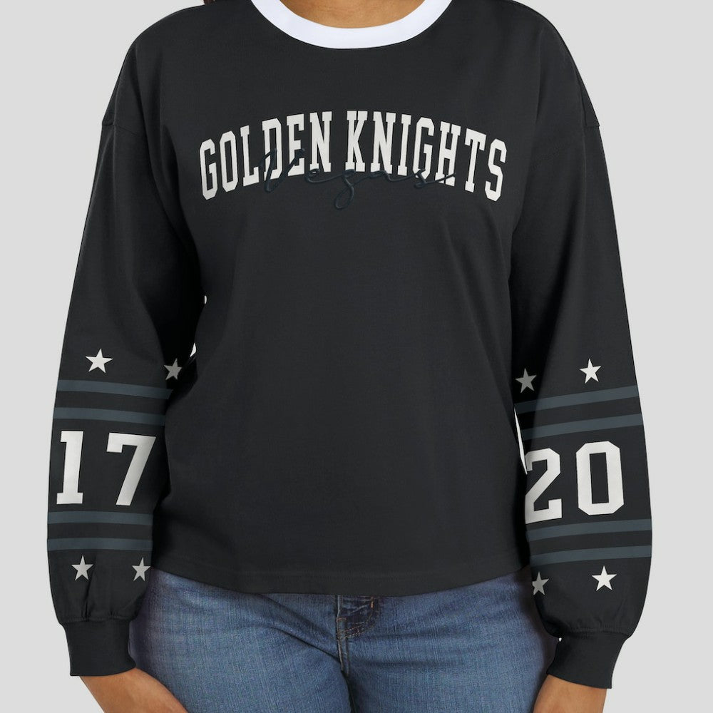 Vegas Golden Knights WEAR by Erin Andrews Women's Long-Sleeve Sport T-Shirt - Black - NHL