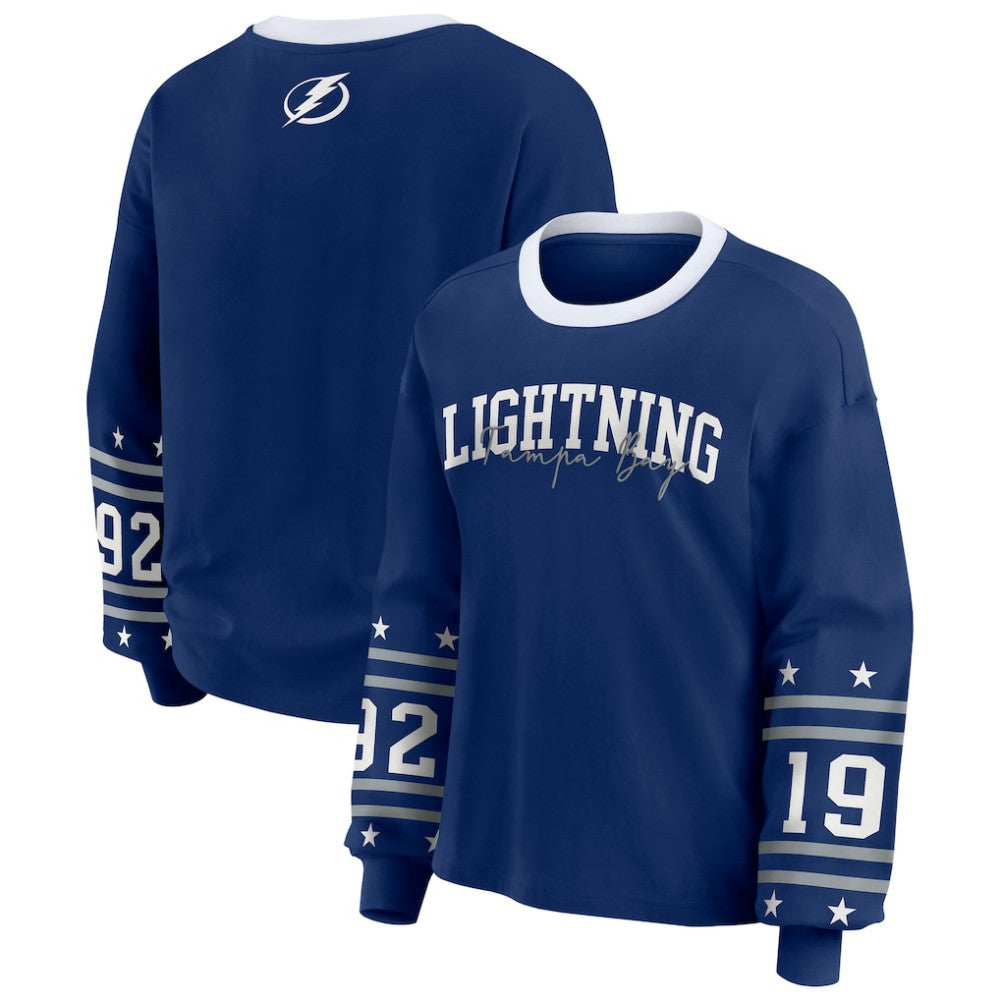 Tampa Bay Lightning WEAR by Erin Andrews Women's Long-Sleeve Sport T-Shirt - Blue - NHL