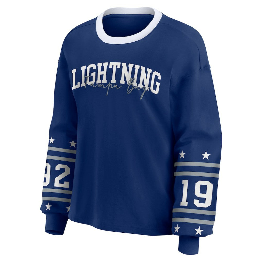 Tampa Bay Lightning WEAR by Erin Andrews Women's Long-Sleeve Sport T-Shirt - Blue - NHL
