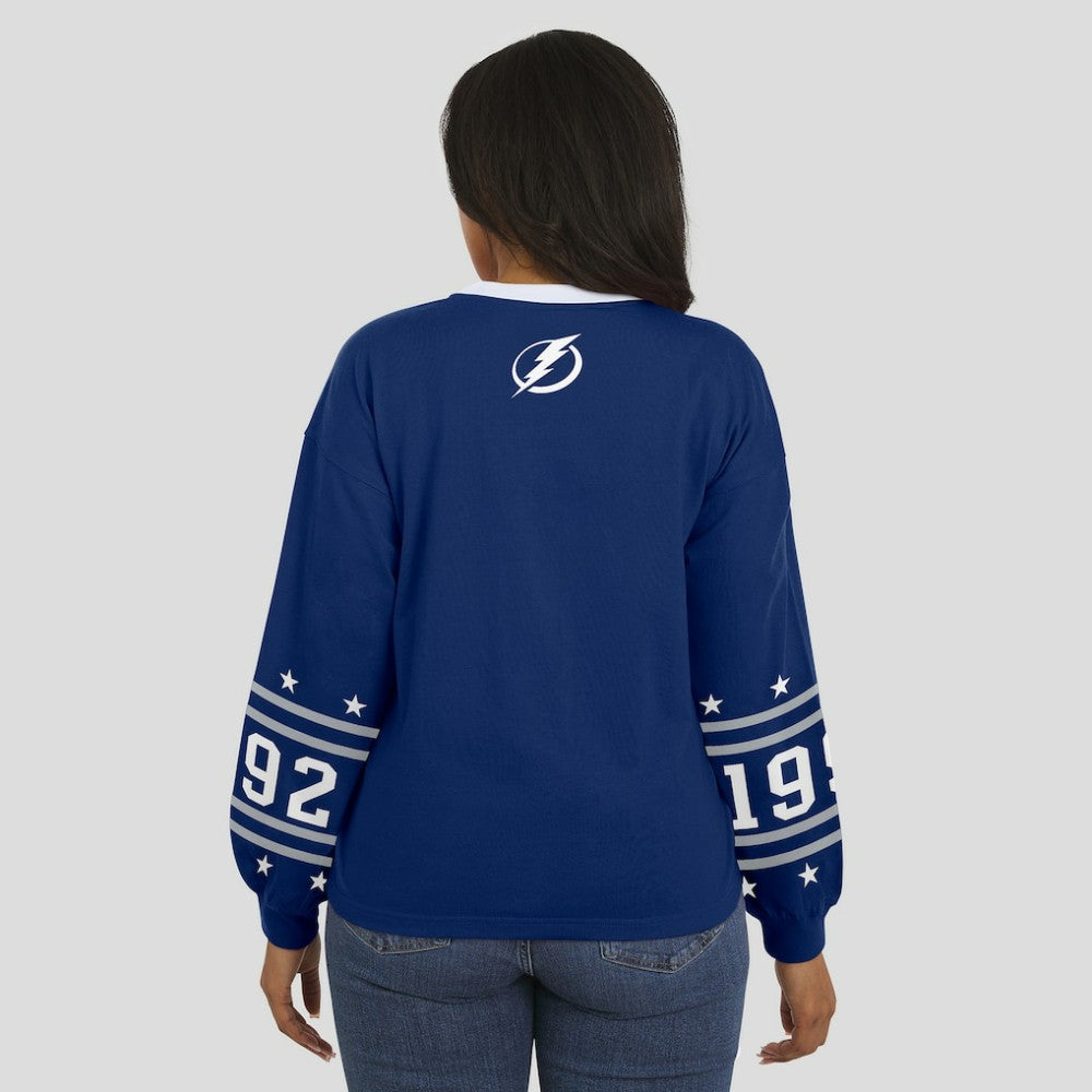 Tampa Bay Lightning WEAR by Erin Andrews Women's Long-Sleeve Sport T-Shirt - Blue - NHL
