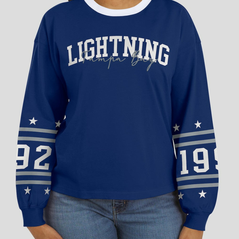 Tampa Bay Lightning WEAR by Erin Andrews Women's Long-Sleeve Sport T-Shirt - Blue - NHL