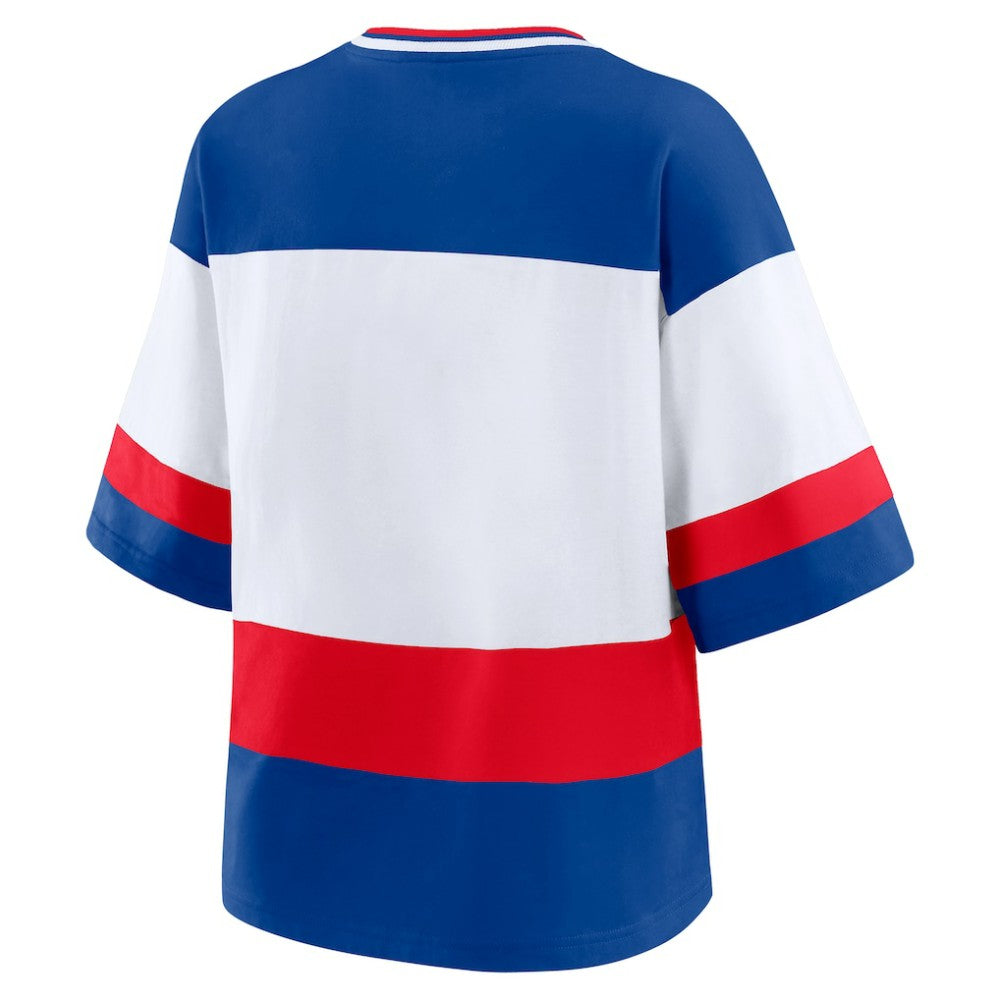 New York Rangers WEAR by Erin Andrews Women's Jersey Style Tee - Blue/White - NHL