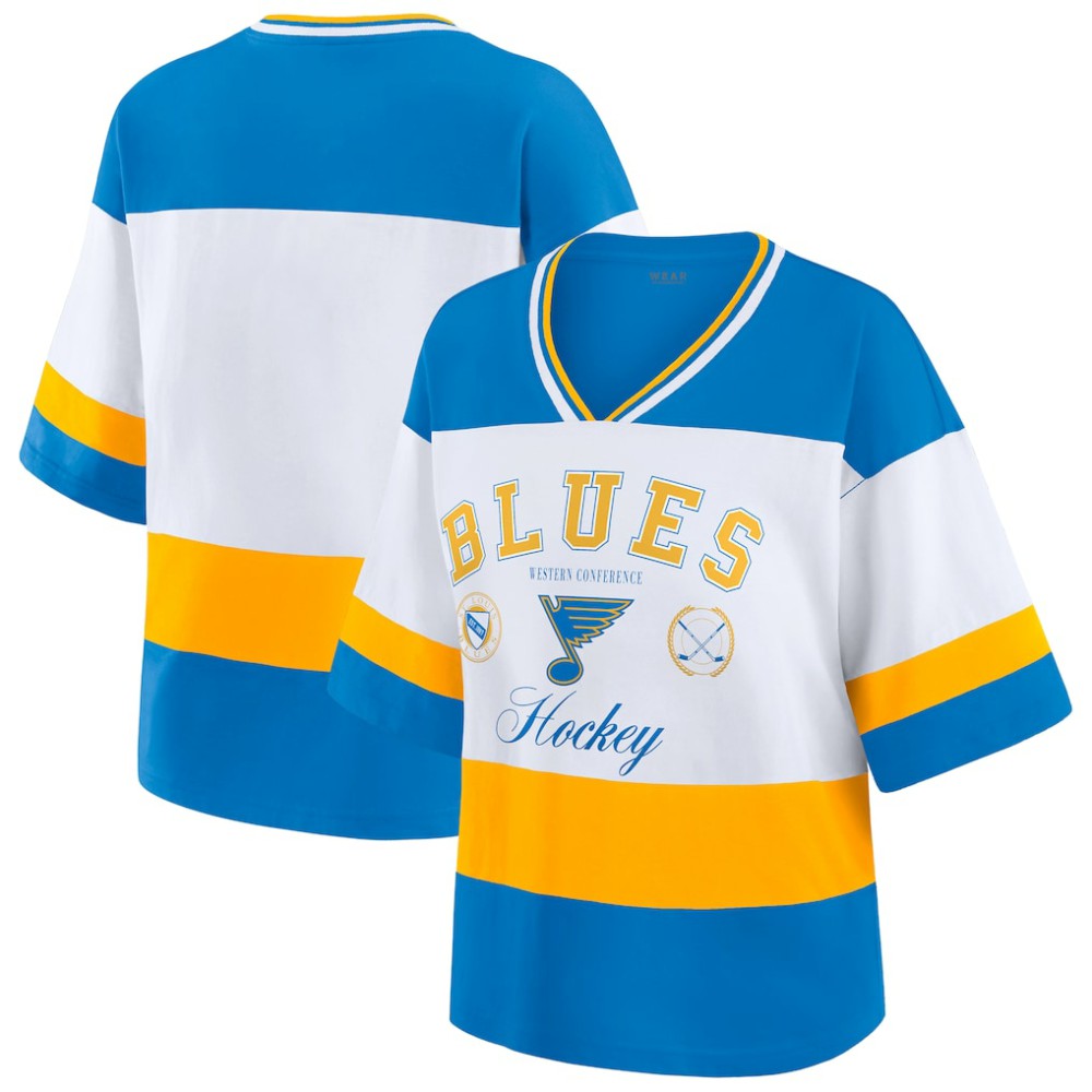 St. Louis Blues WEAR by Erin Andrews Women's Jersey Style Tee - Blue/White - NHL