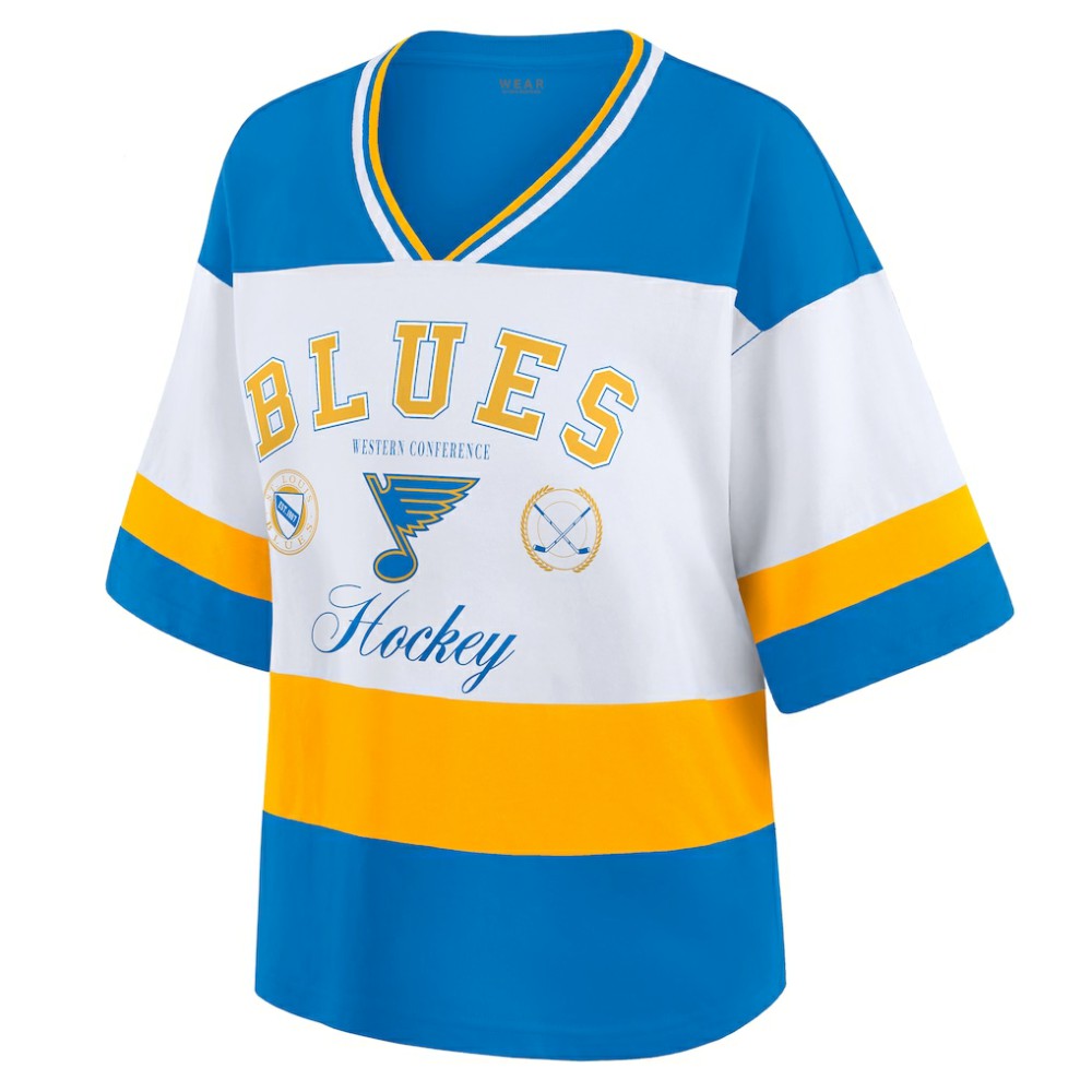 St. Louis Blues WEAR by Erin Andrews Women's Jersey Style Tee - Blue/White - NHL