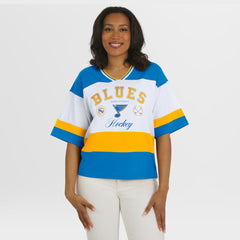 St. Louis Blues WEAR by Erin Andrews Women's Jersey Style Tee - Blue/White - NHL