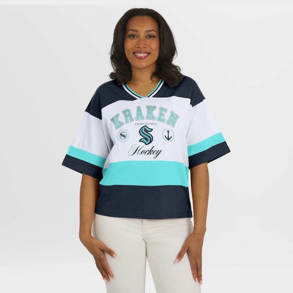 Seattle Kraken WEAR by Erin Andrews Women's Jersey Style Tee - Black/White - NHL