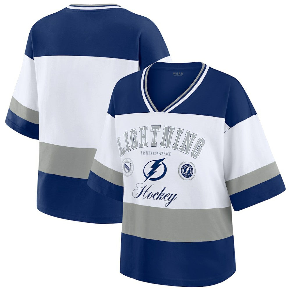 Tampa Bay Lightning WEAR by Erin Andrews Women's Jersey Style Tee - Blue/White - NHL