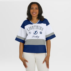 Tampa Bay Lightning WEAR by Erin Andrews Women's Jersey Style Tee - Blue/White - NHL