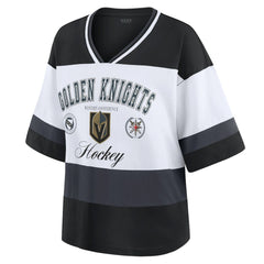 Vegas Golden Knights WEAR by Erin Andrews Women's Jersey Style Tee - Black/White - NHL
