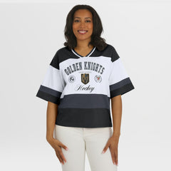 Vegas Golden Knights WEAR by Erin Andrews Women's Jersey Style Tee - Black/White - NHL
