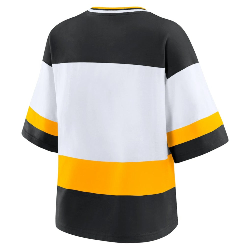 Boston Bruins WEAR by Erin Andrews Women's Jersey Style Tee - Black/White - NHL