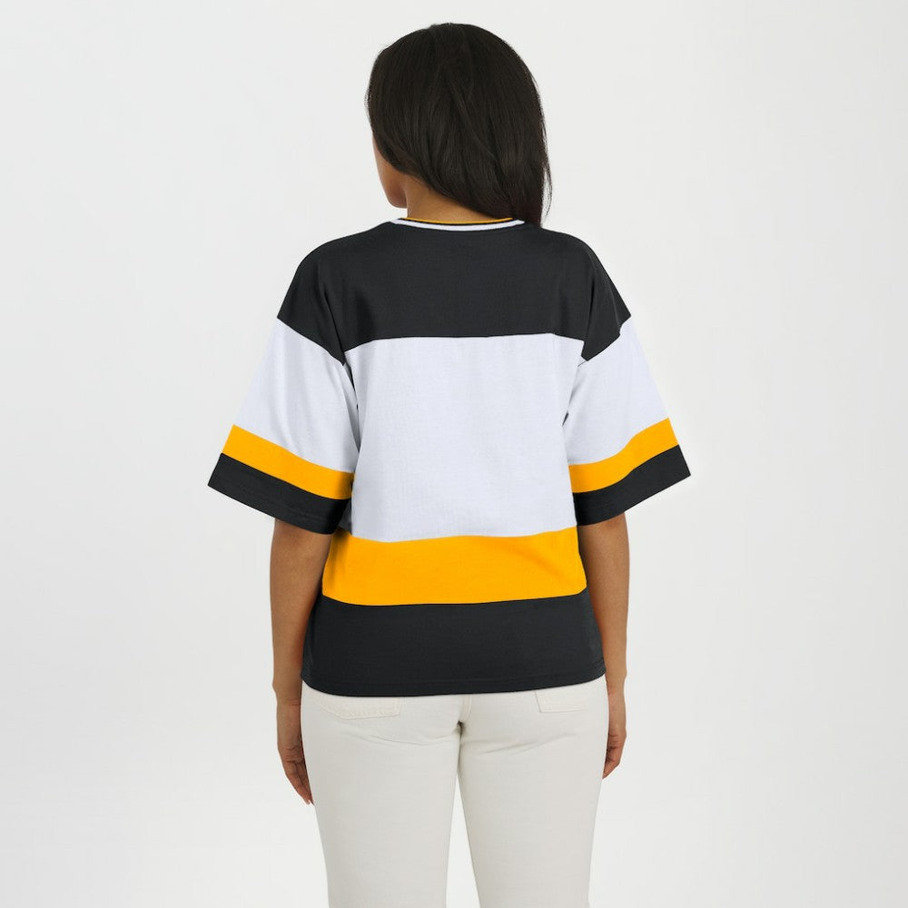 Boston Bruins WEAR by Erin Andrews Women's Jersey Style Tee - Black/White - NHL