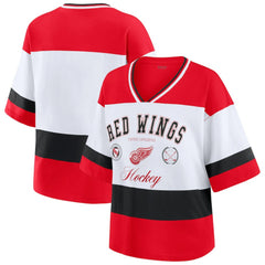 Detroit Red Wings WEAR by Erin Andrews Women's Jersey Style Tee - Red/White - NHL