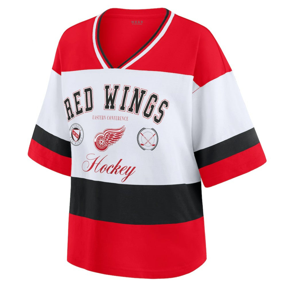 Detroit Red Wings WEAR by Erin Andrews Women's Jersey Style Tee - Red/White - NHL
