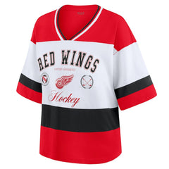Detroit Red Wings WEAR by Erin Andrews Women's Jersey Style Tee - Red/White - NHL