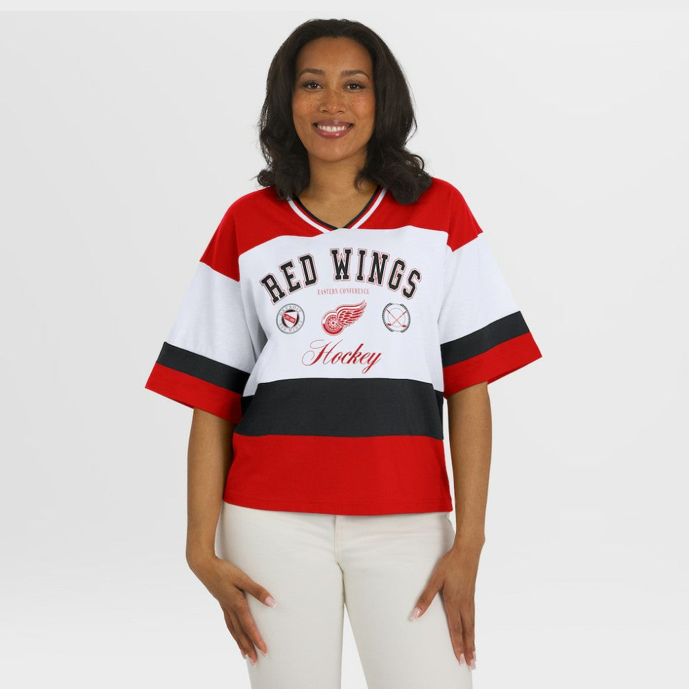 Detroit Red Wings WEAR by Erin Andrews Women's Jersey Style Tee - Red/White - NHL