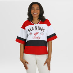 Detroit Red Wings WEAR by Erin Andrews Women's Jersey Style Tee - Red/White - NHL
