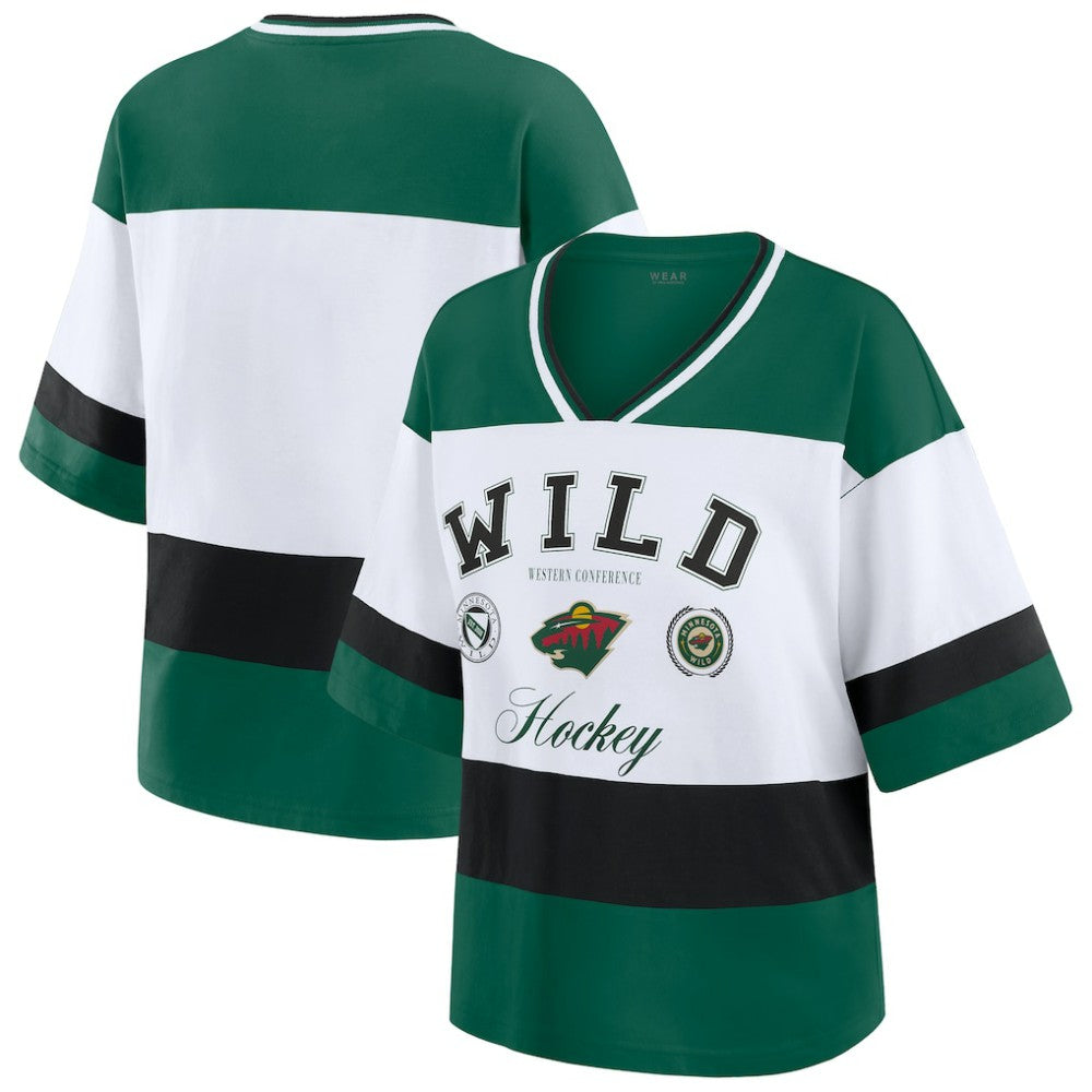Minnesota Wild WEAR by Erin Andrews Women's Jersey Style Tee - Green/White - NHL