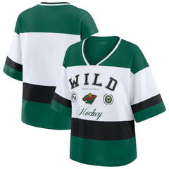 Minnesota Wild WEAR by Erin Andrews Women's Jersey Style Tee - Green/White - NHL