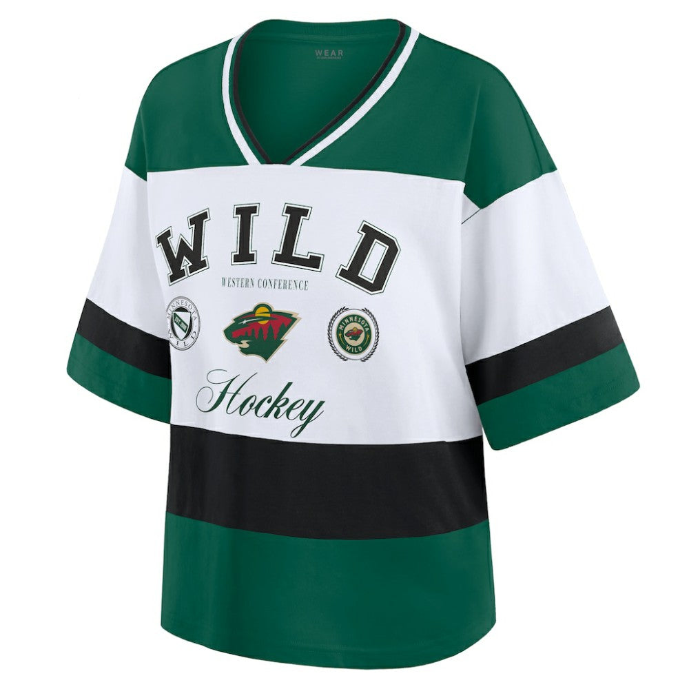 Minnesota Wild WEAR by Erin Andrews Women's Jersey Style Tee - Green/White - NHL